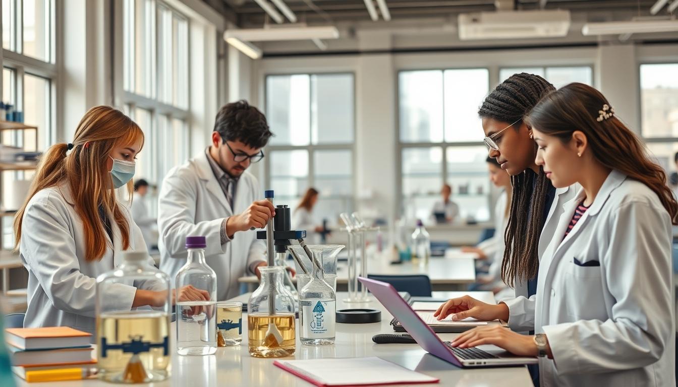 Student using learning strategies while studying